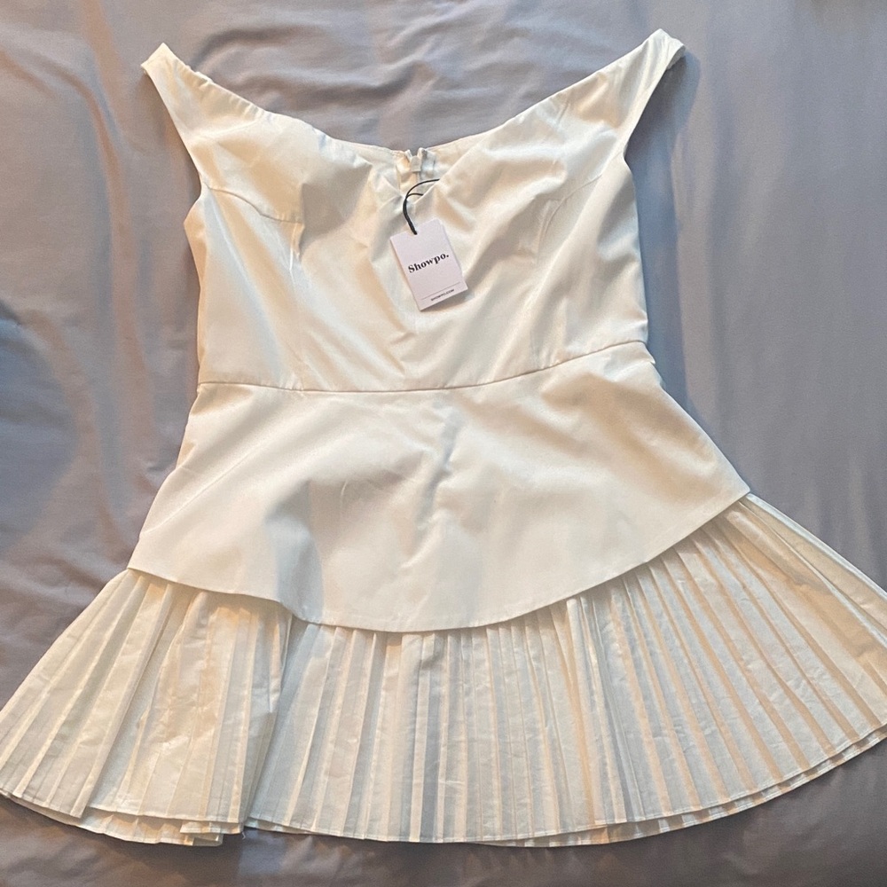 Showpo White Off-Shoulder Mini Dress